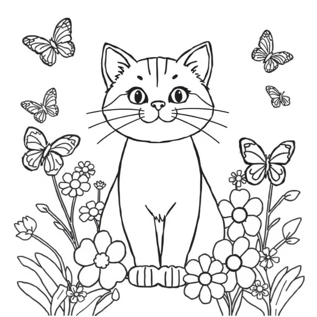 cat coloring page 8