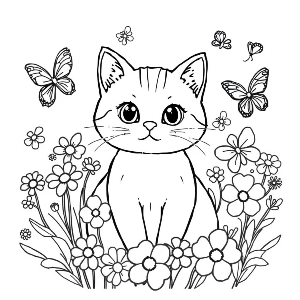 cat coloring page 8