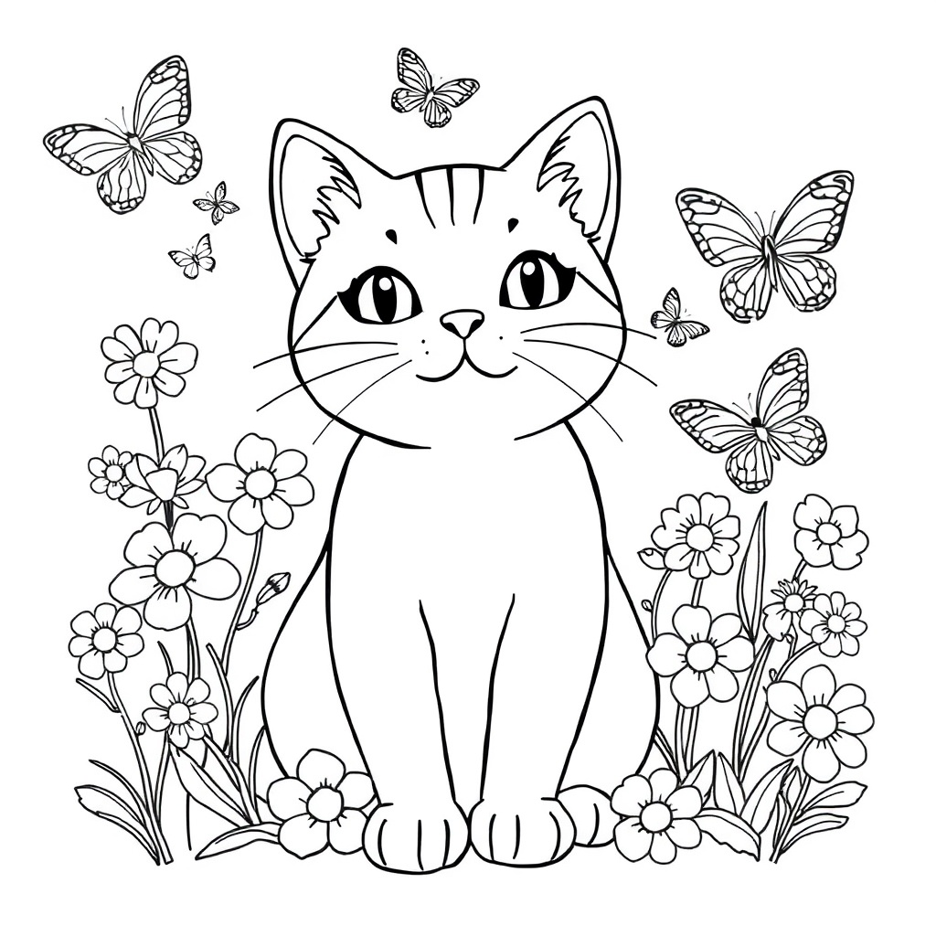 cat coloring page 8