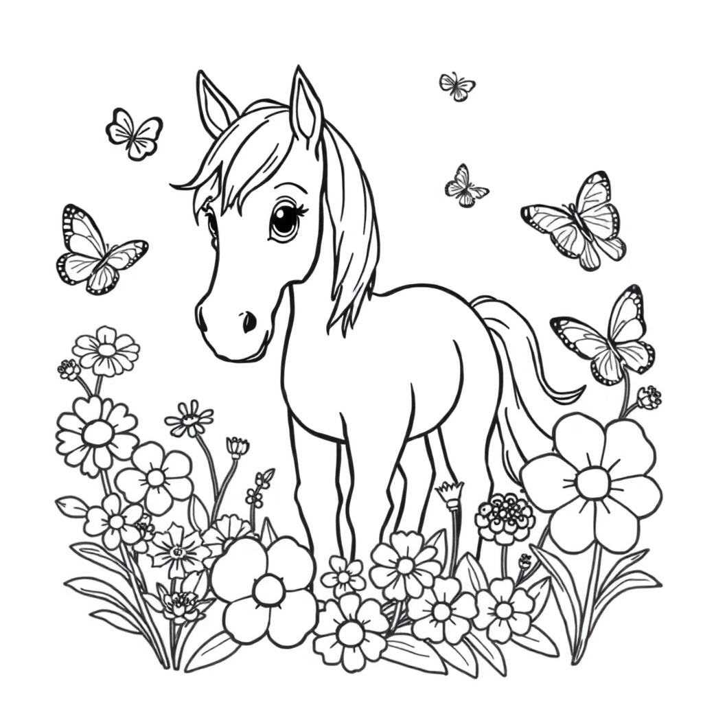 horse coloring page 8