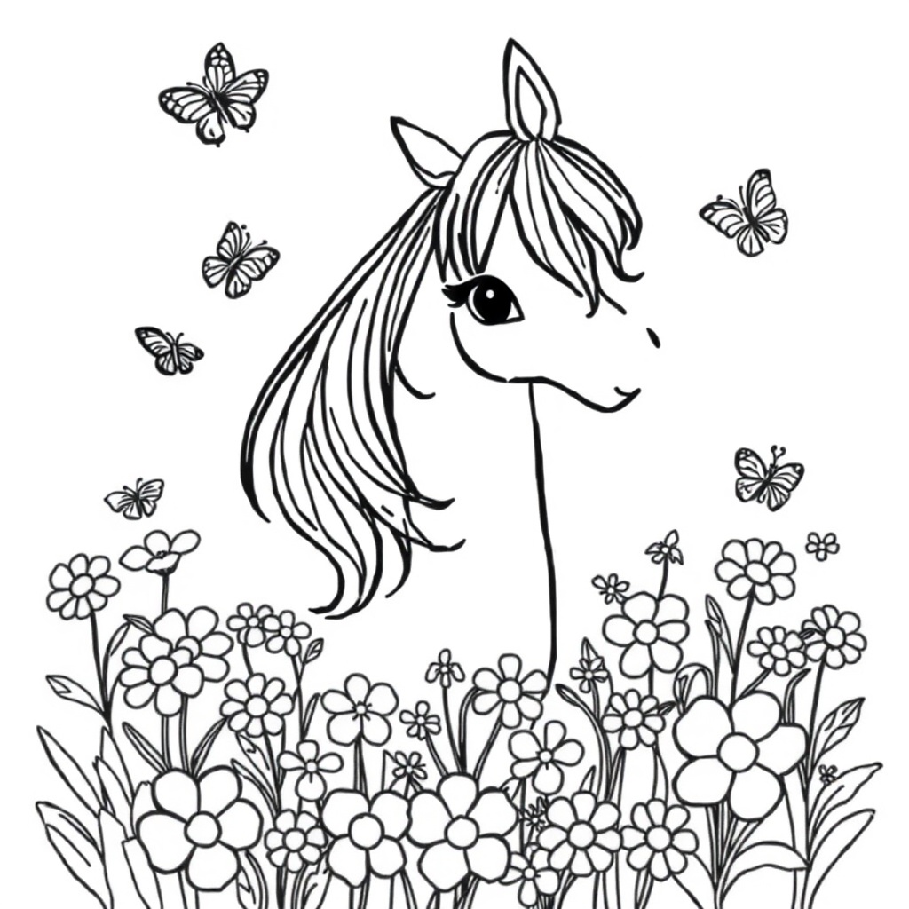 horse coloring page 8