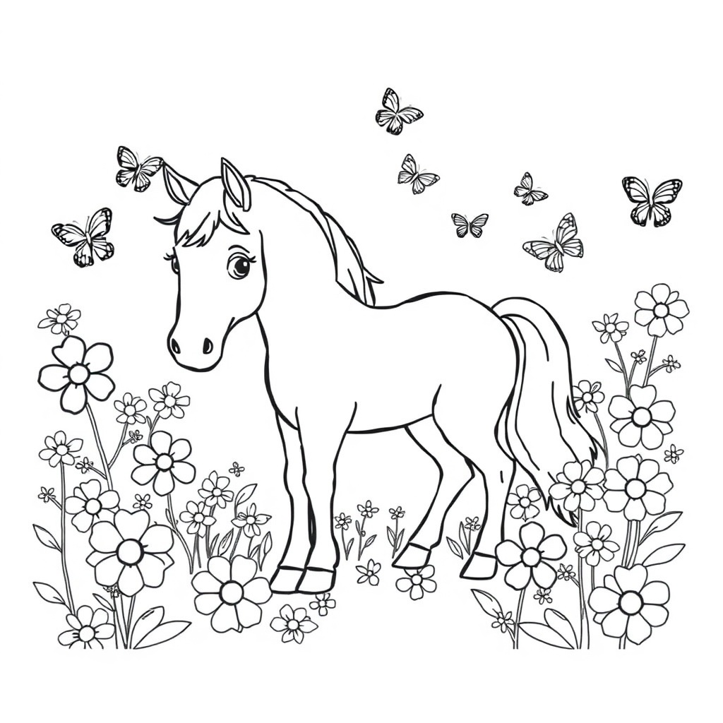 horse coloring page 8