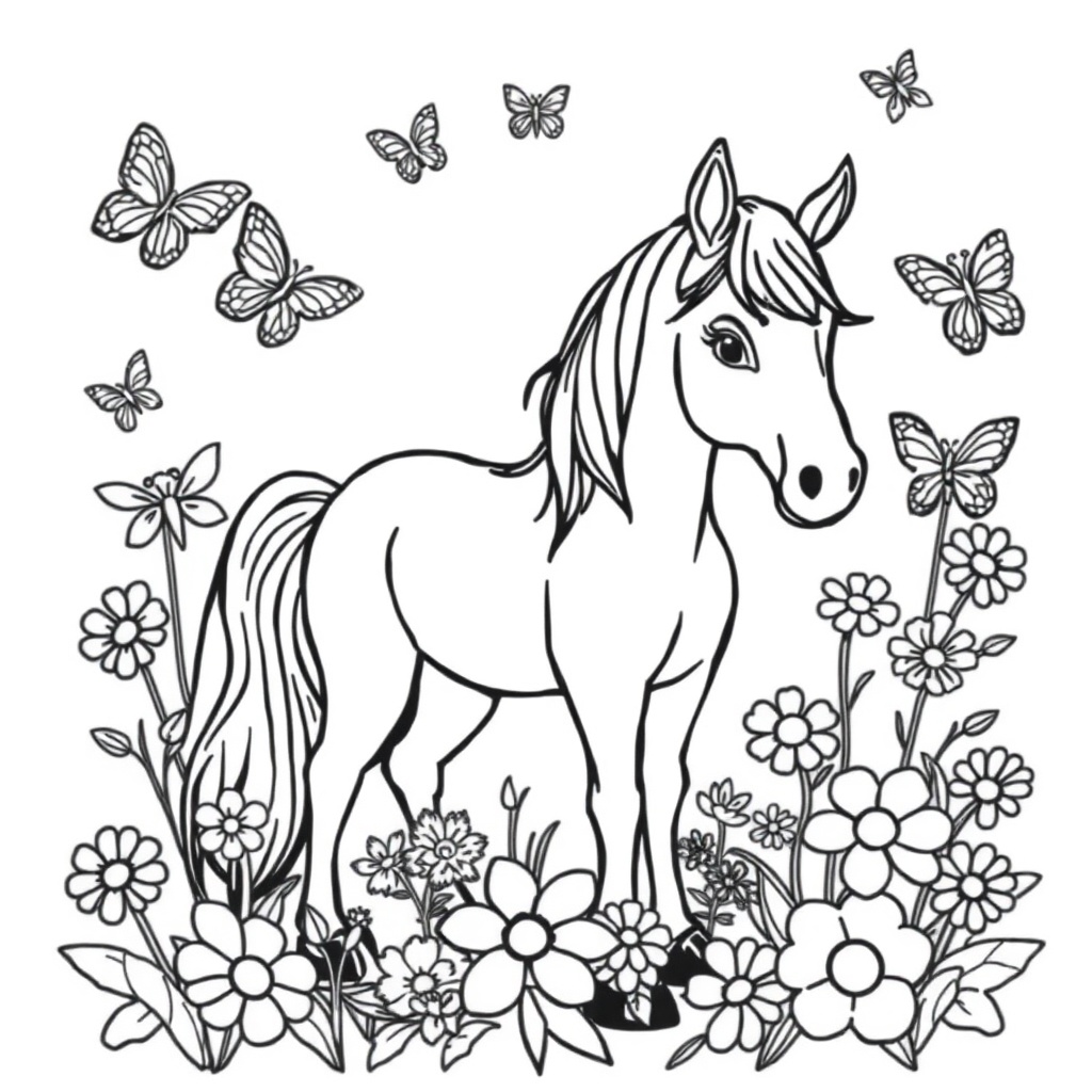 horse coloring page 8