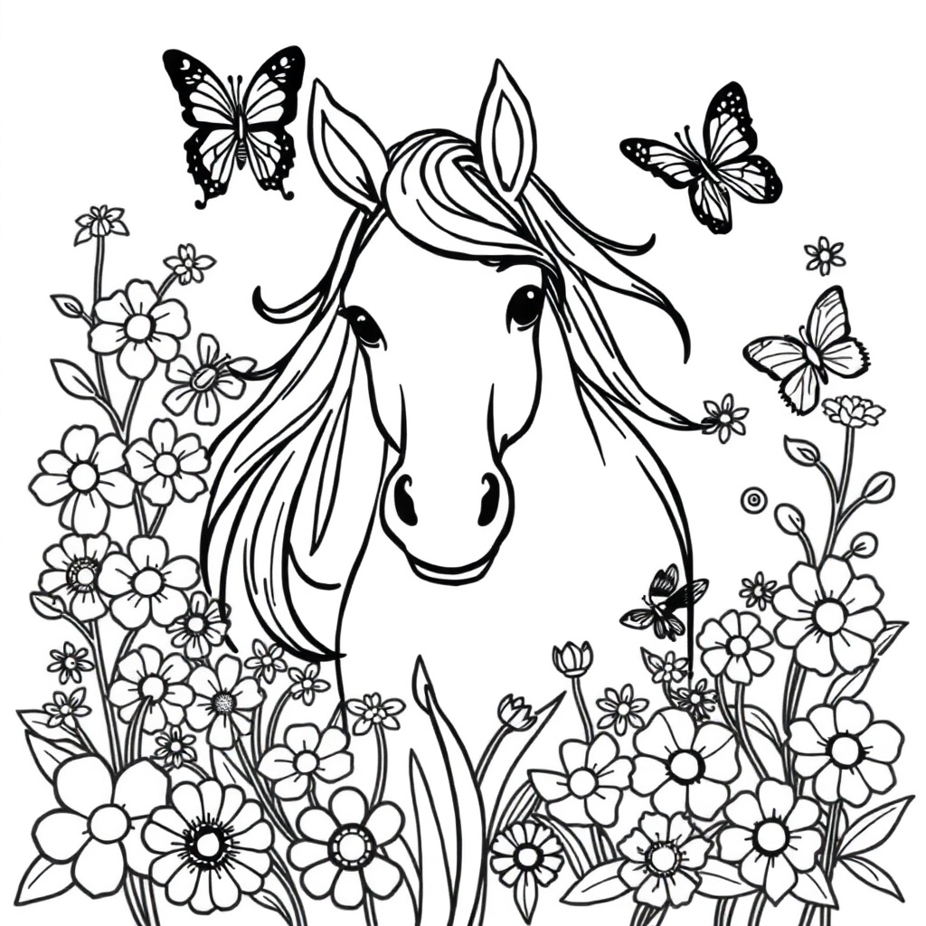 horse coloring page 8