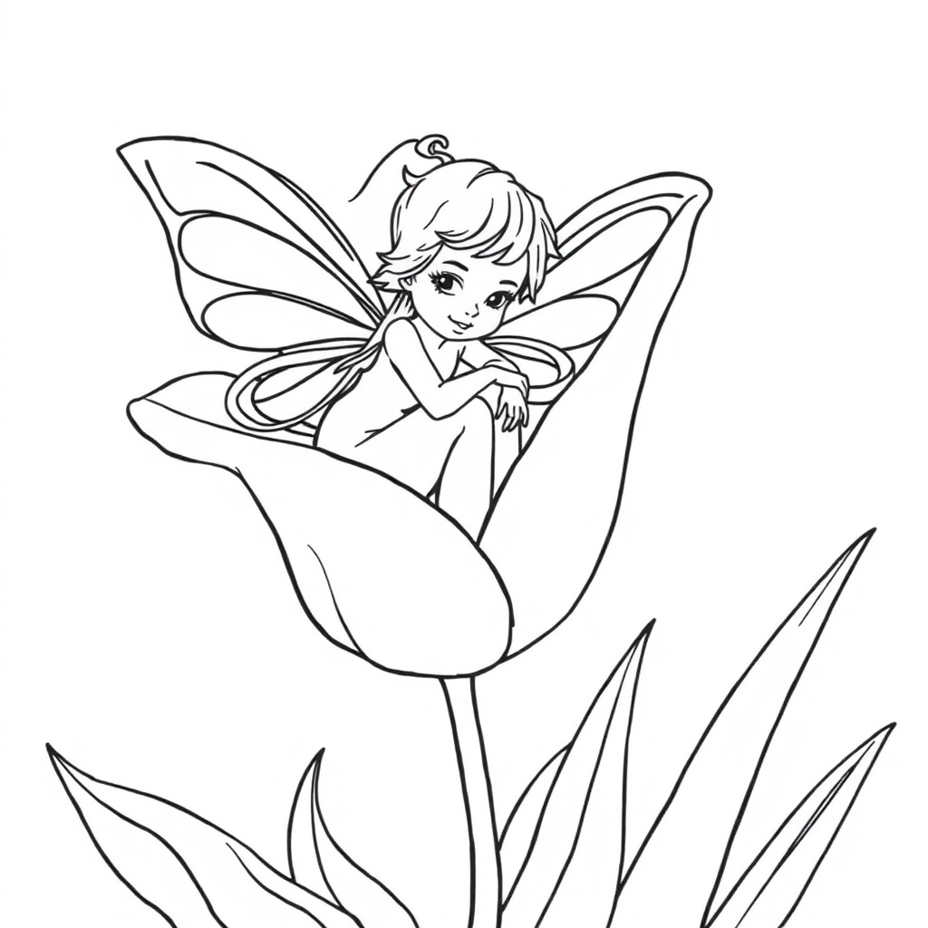 fairy coloring page 8