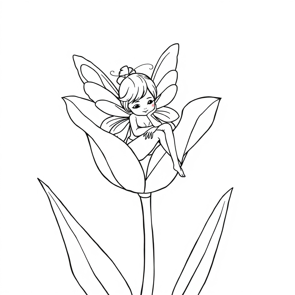 fairy coloring page 8