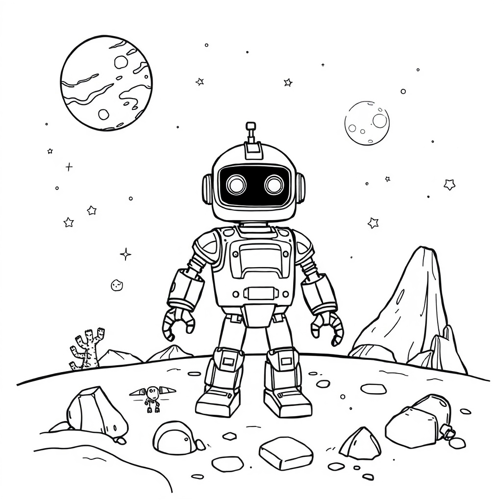 space coloring page 7