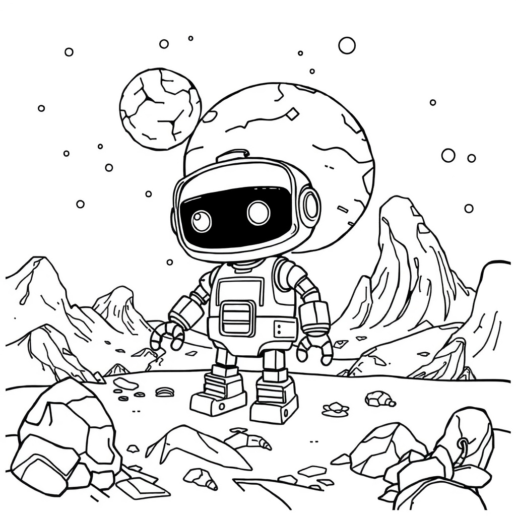 space coloring page 7