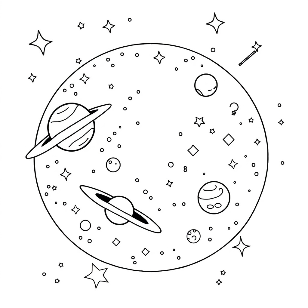 space coloring page 6