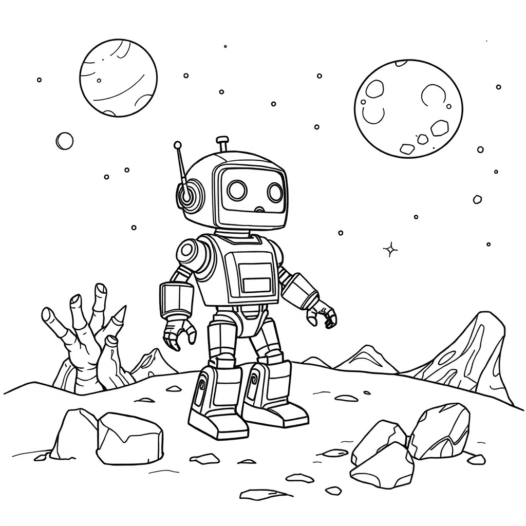 space coloring page 7