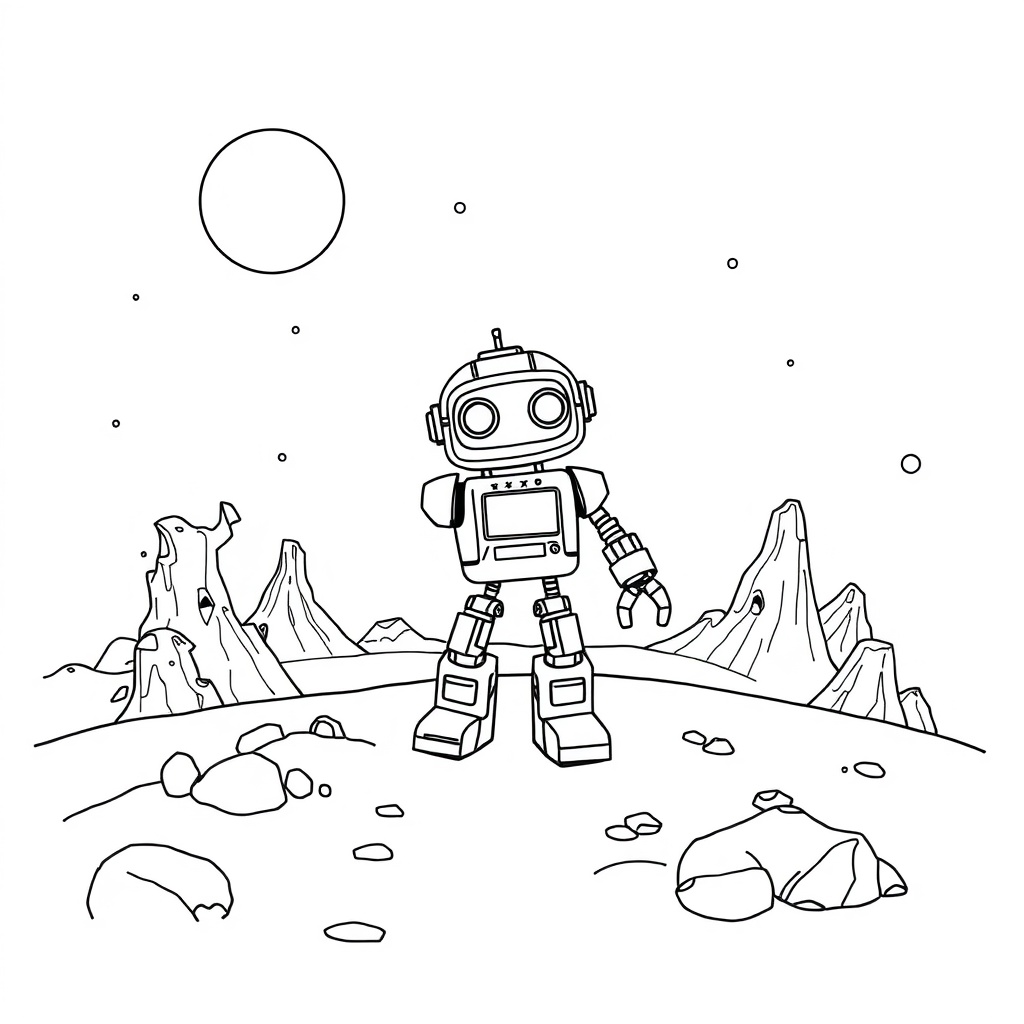 space coloring page 7