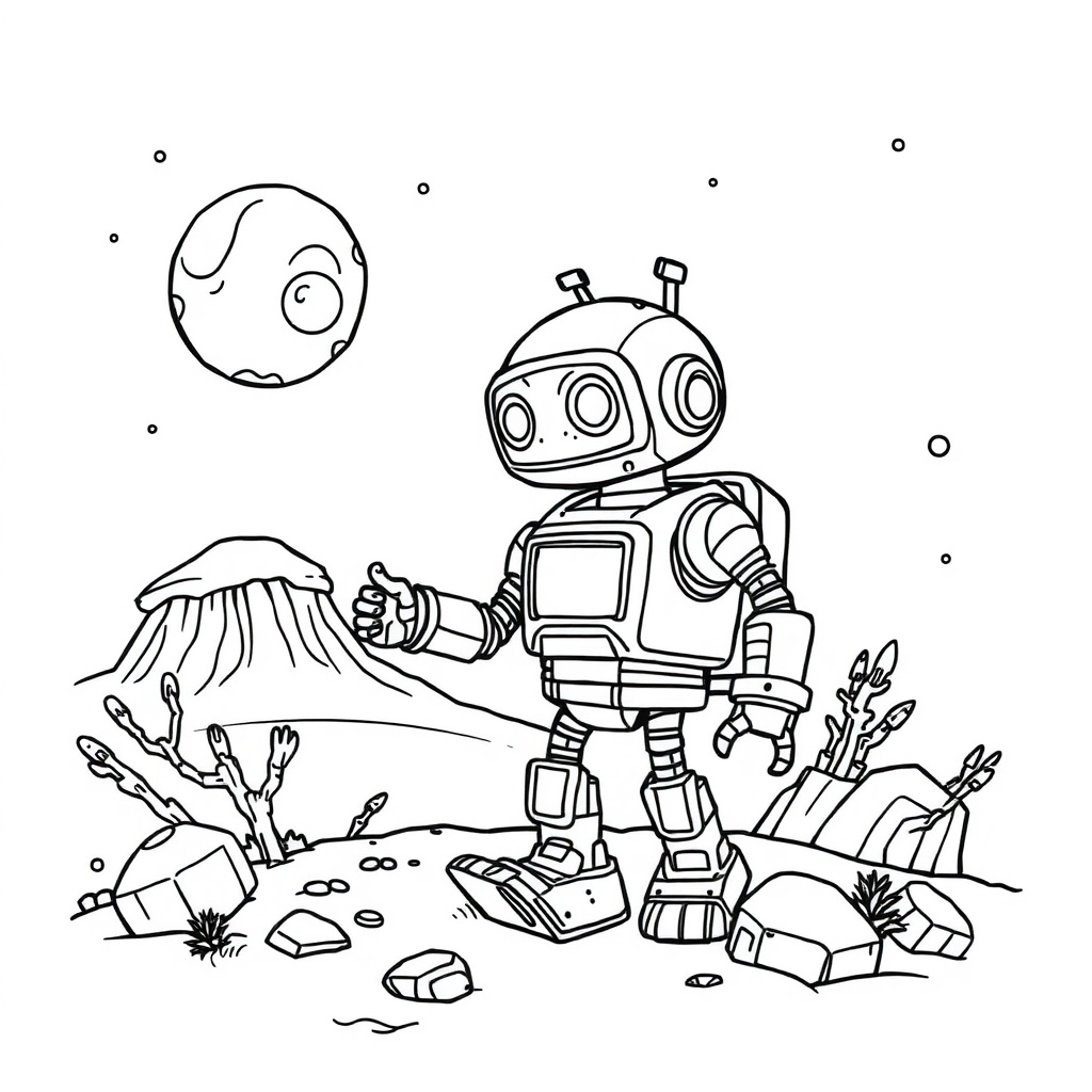 space coloring page 7
