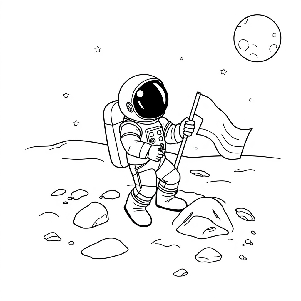 space coloring page 8