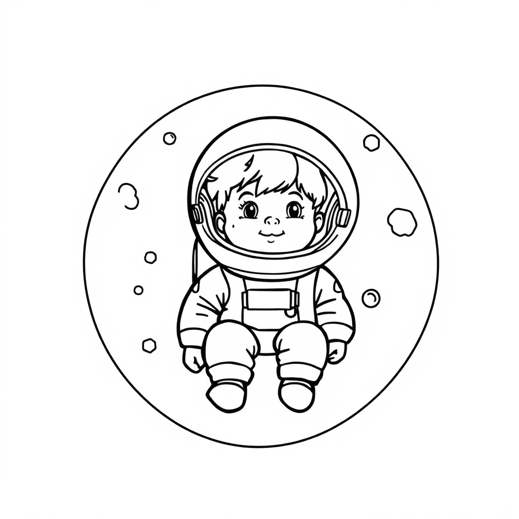 space coloring page 5