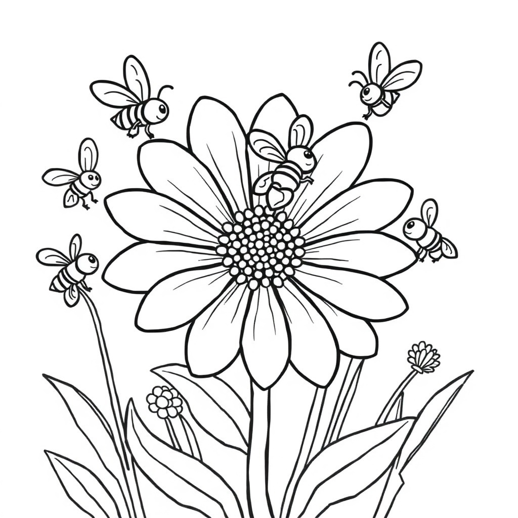 flower coloring page 5