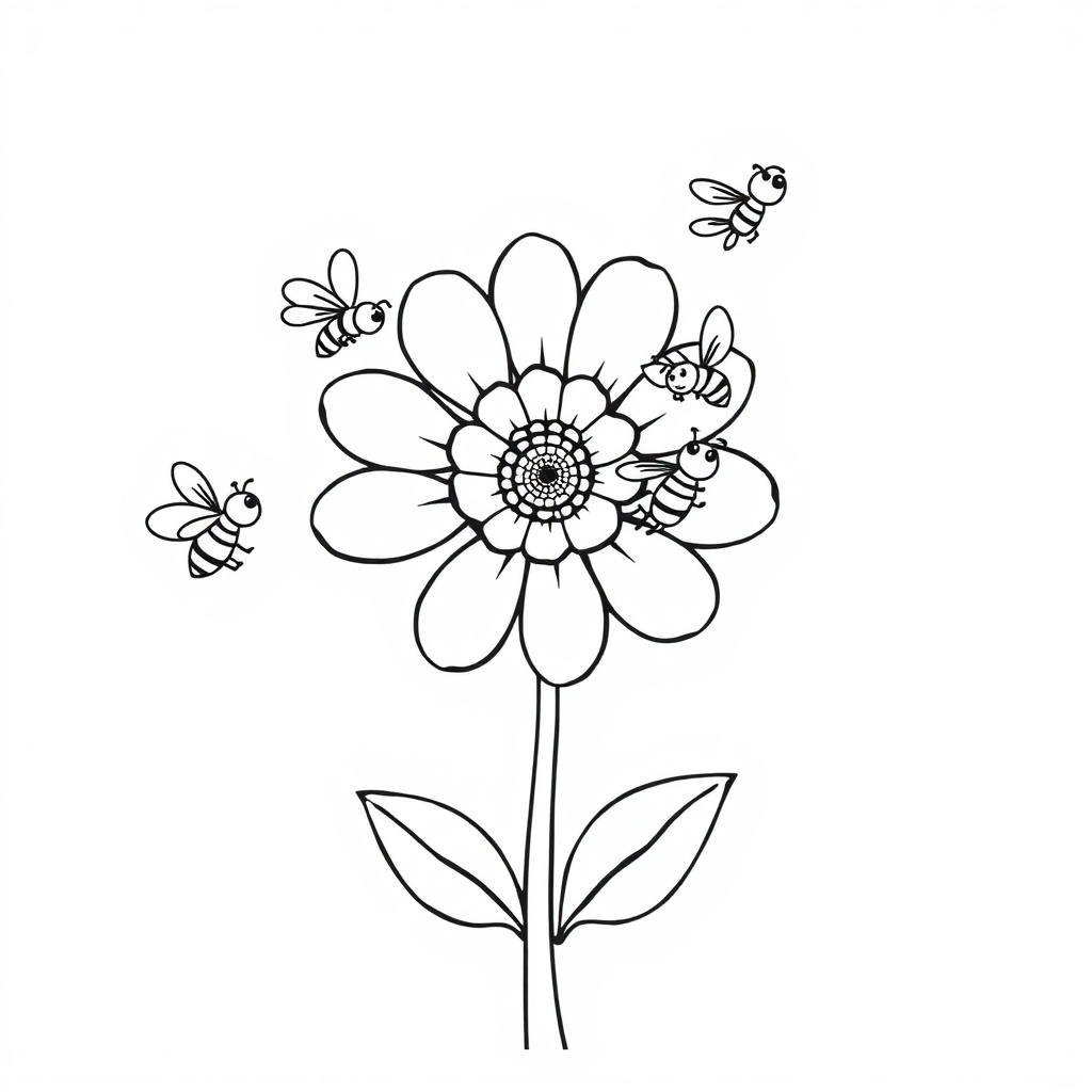 flower coloring page 5