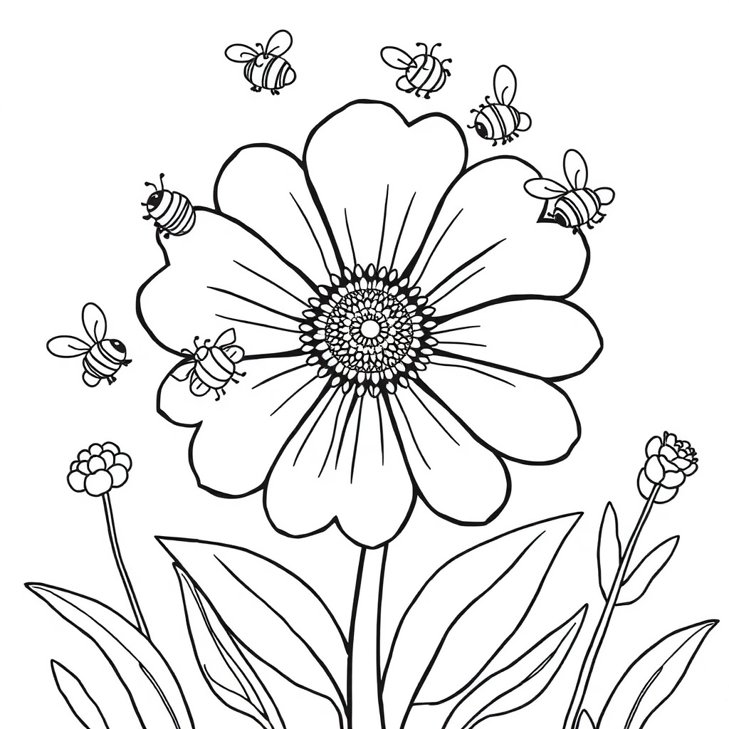 flower coloring page 5