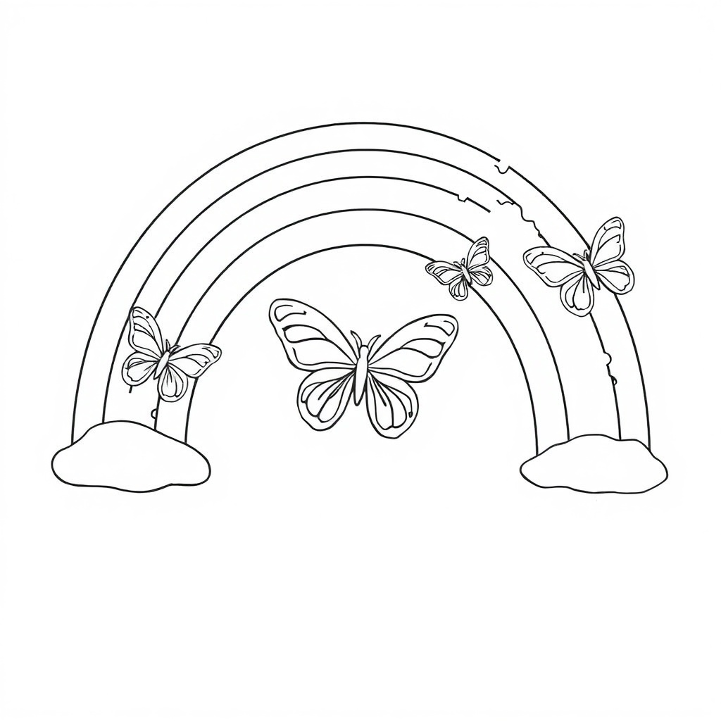 rainbow coloring page 8