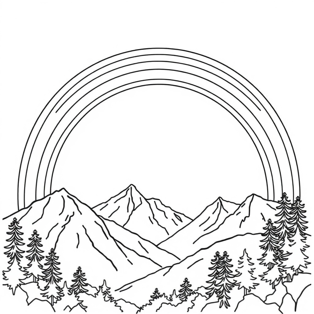 rainbow coloring page 7