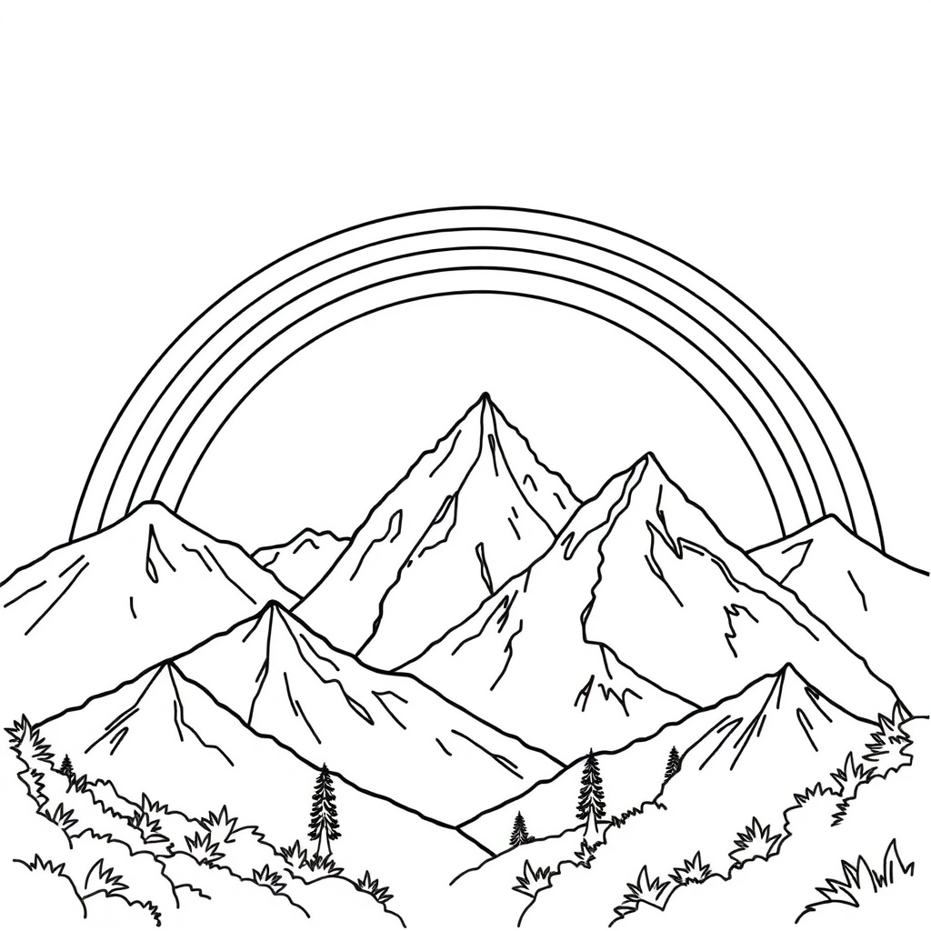rainbow coloring page 7