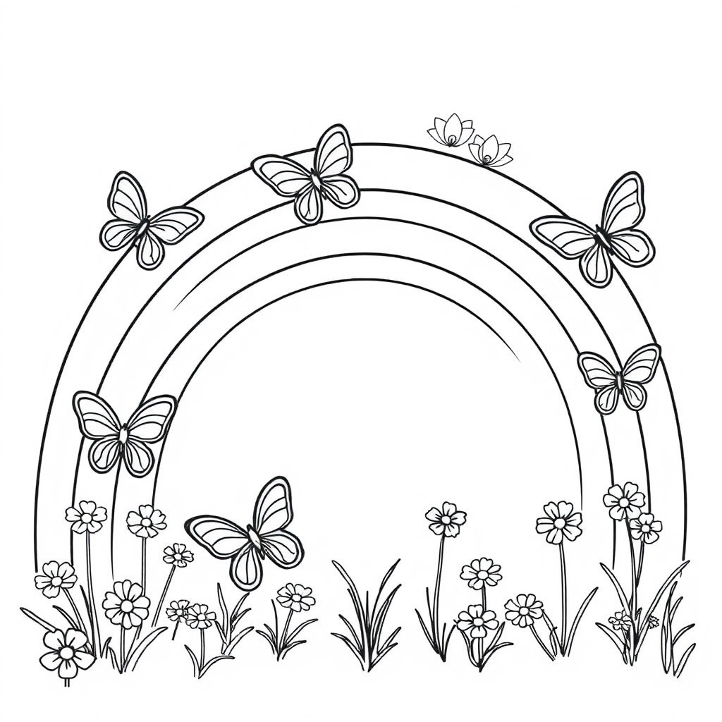 rainbow coloring page 8