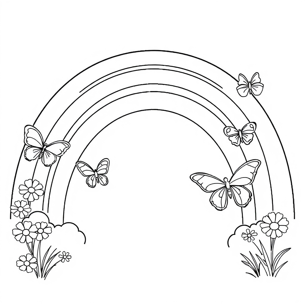 rainbow coloring page 8