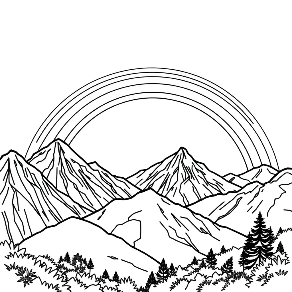 rainbow coloring page 7
