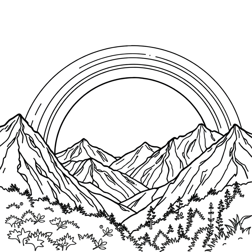 rainbow coloring page 7