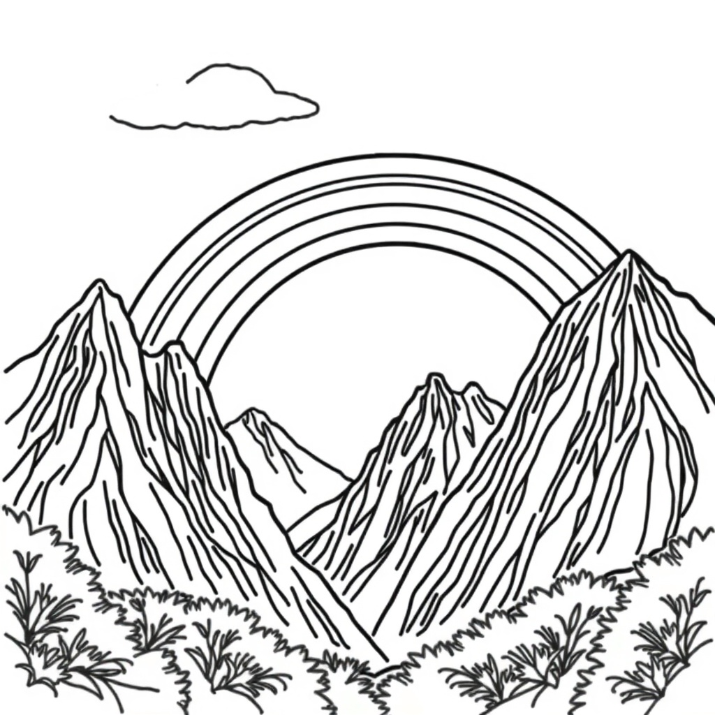 rainbow coloring page 7