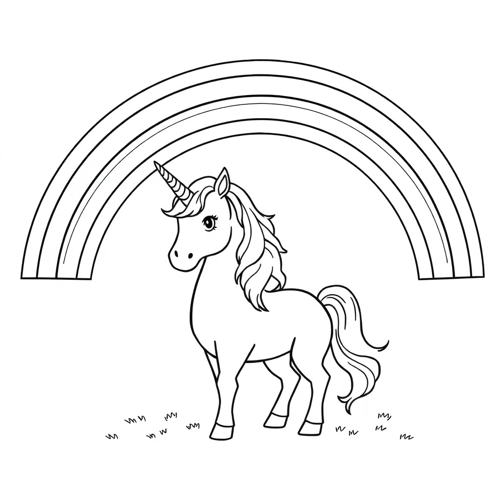 rainbow coloring page 5