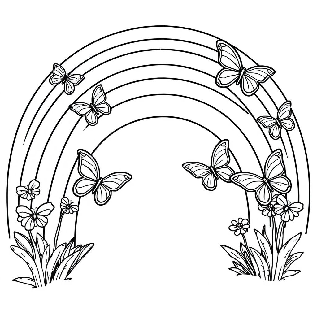 rainbow coloring page 8