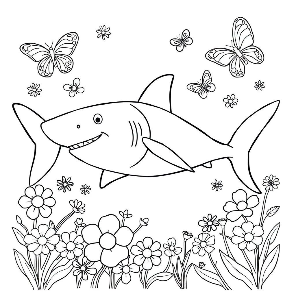 shark coloring page 8