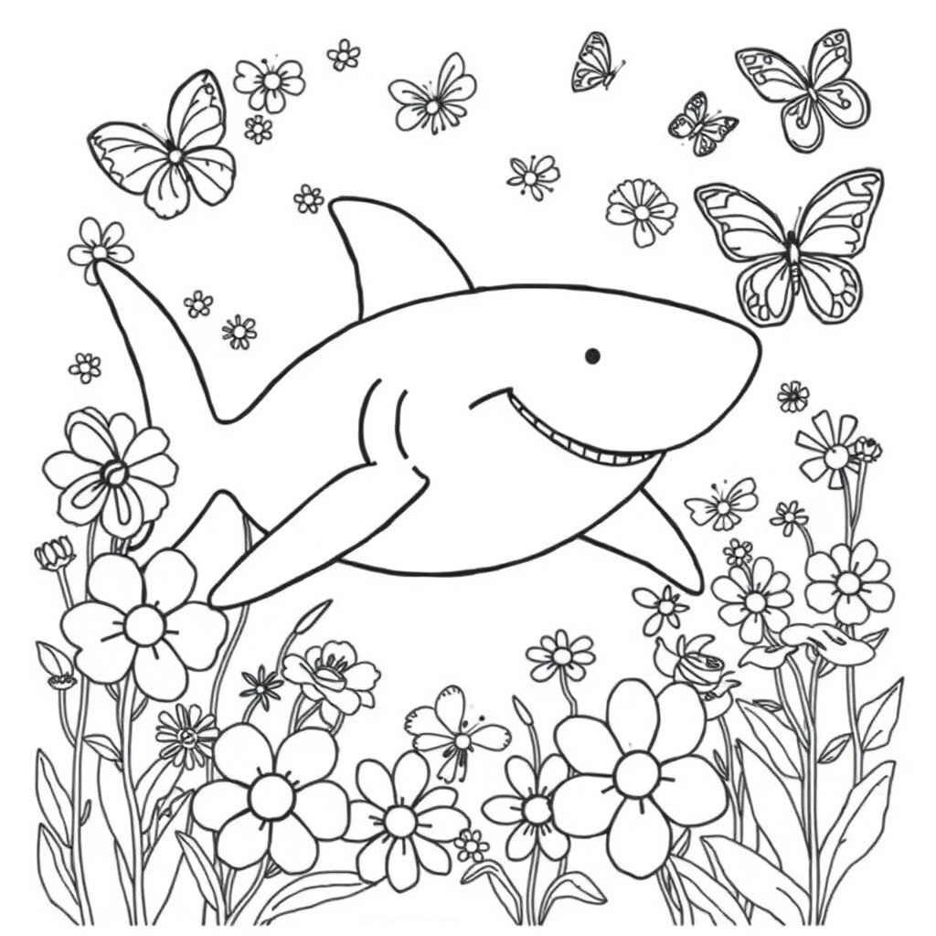 shark coloring page 8