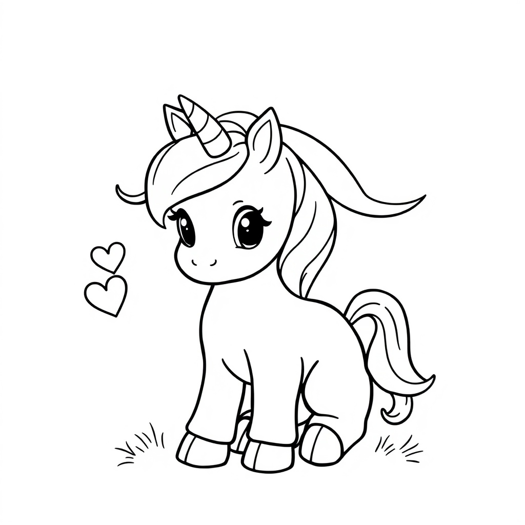 baby unicorn coloring page 6