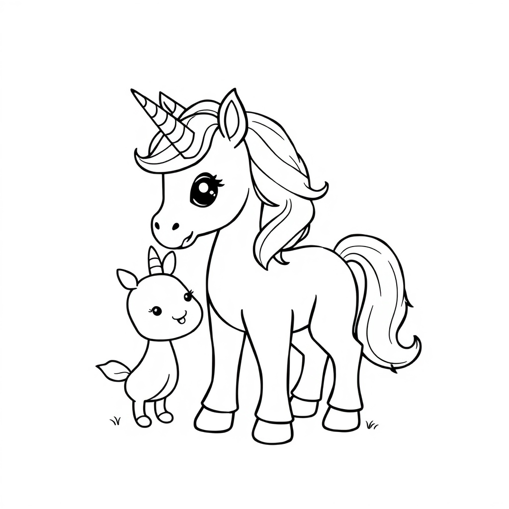 baby unicorn coloring page 7