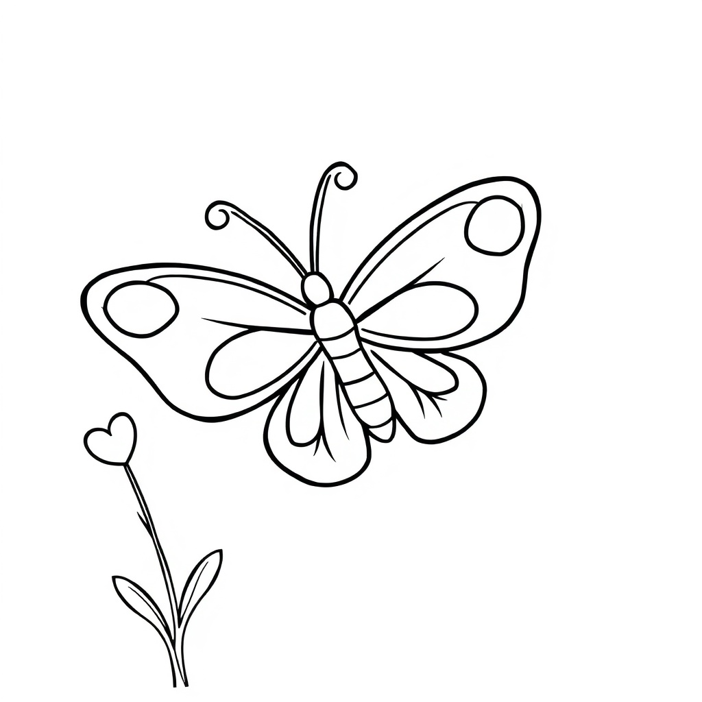 simple butterfly coloring page 6