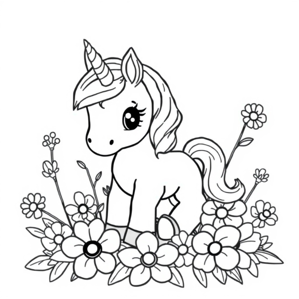 baby unicorn coloring page 5