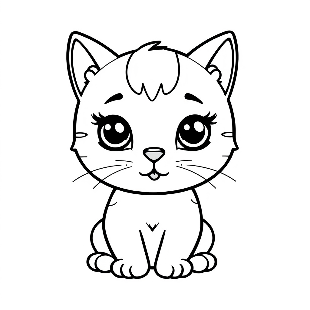 cute cat coloring page 8