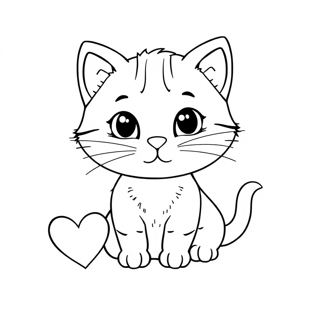 cute cat coloring page 6