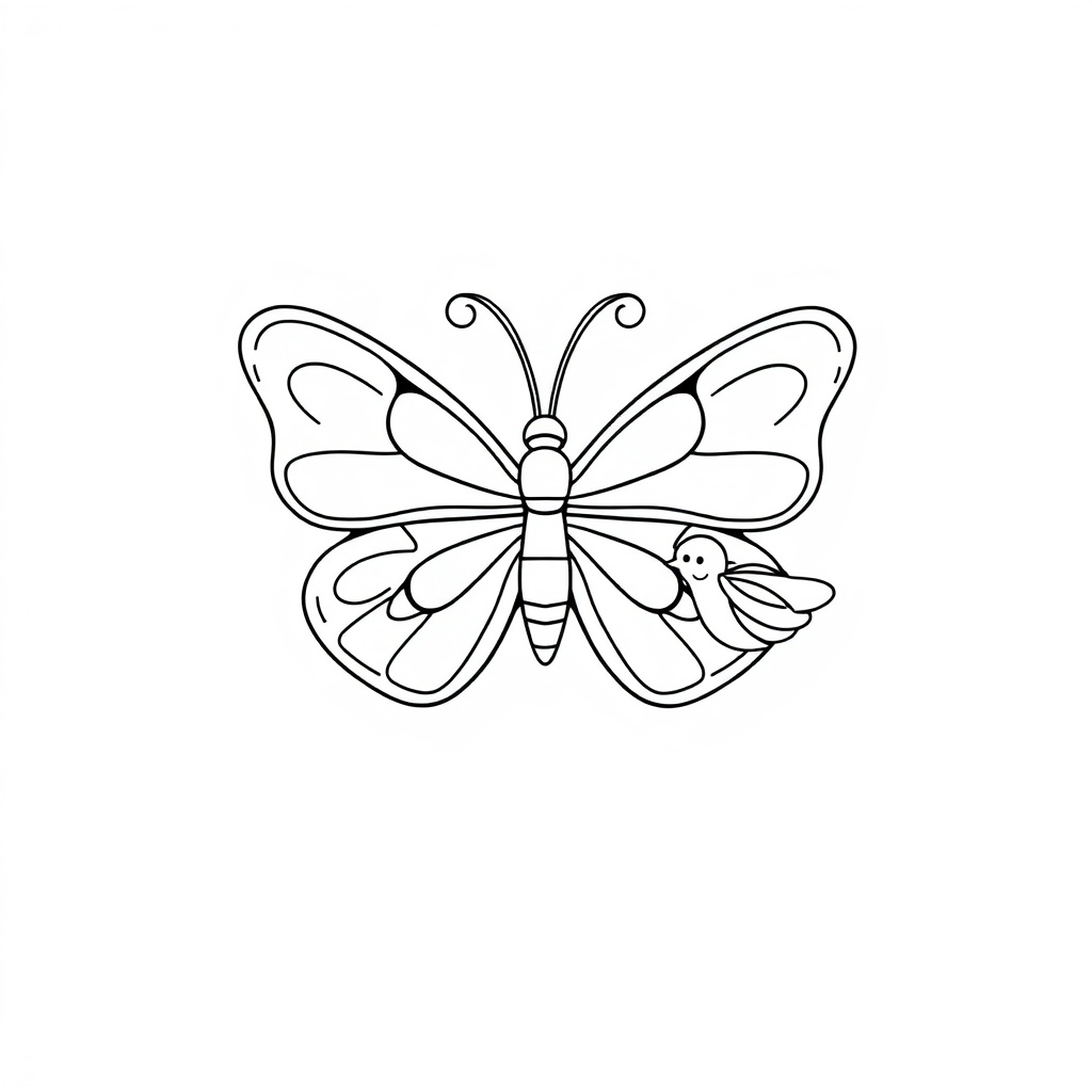 simple butterfly coloring page 7