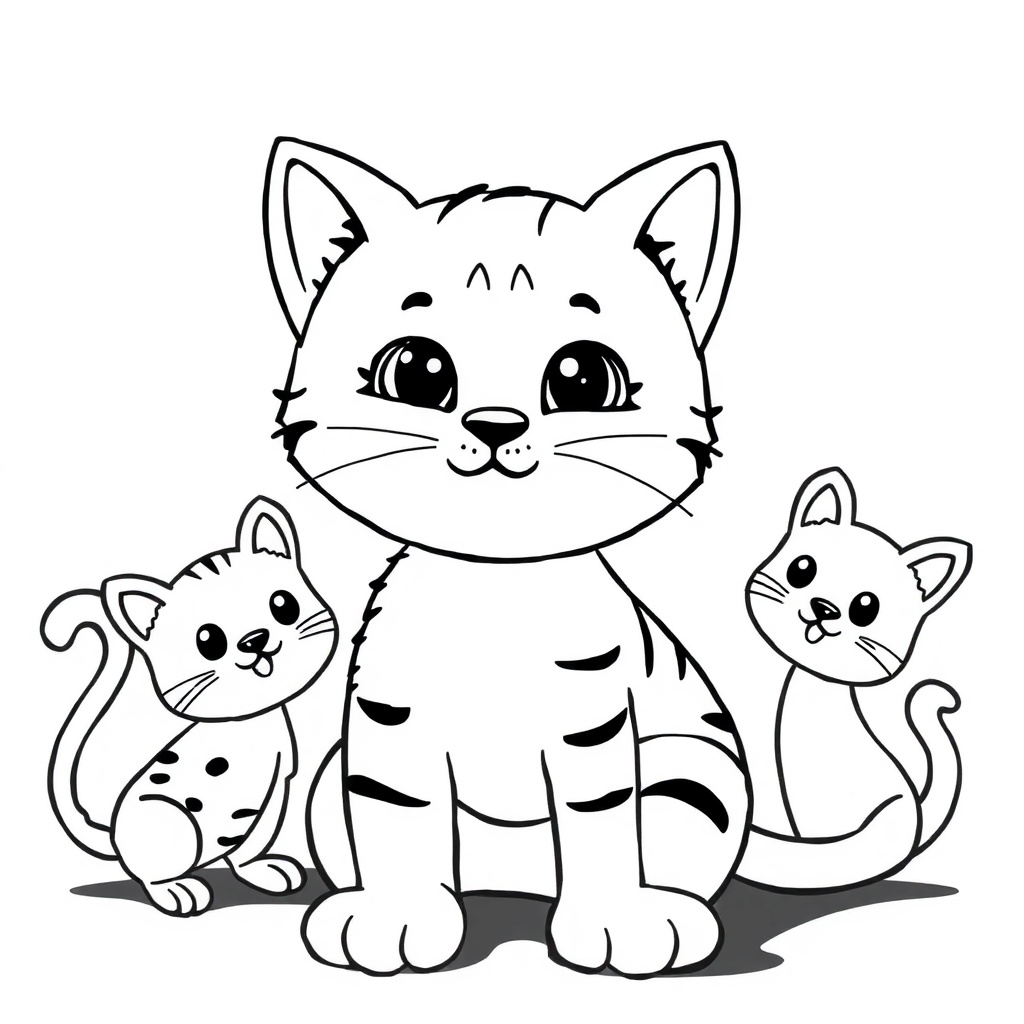 cute cat coloring page 7