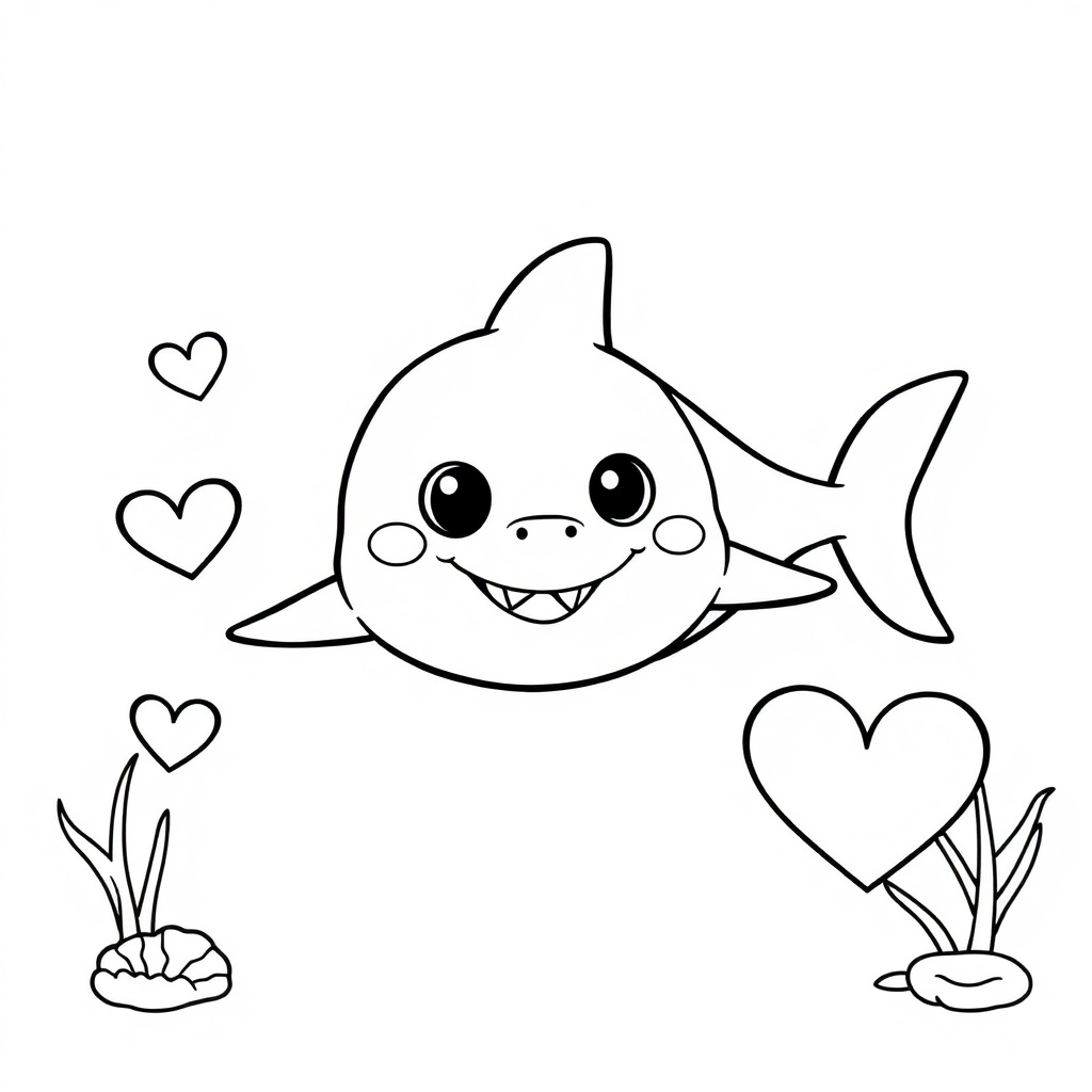 baby shark coloring page 6