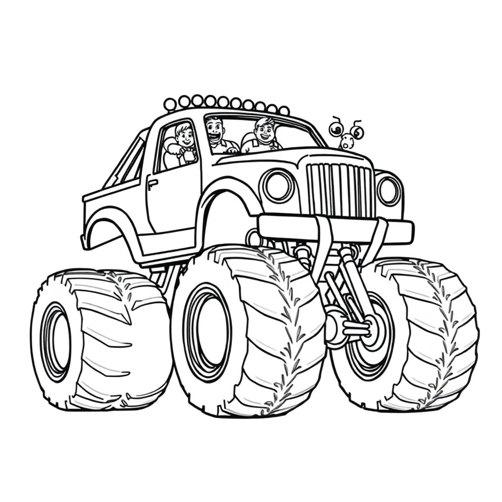 monster truck coloring page 7