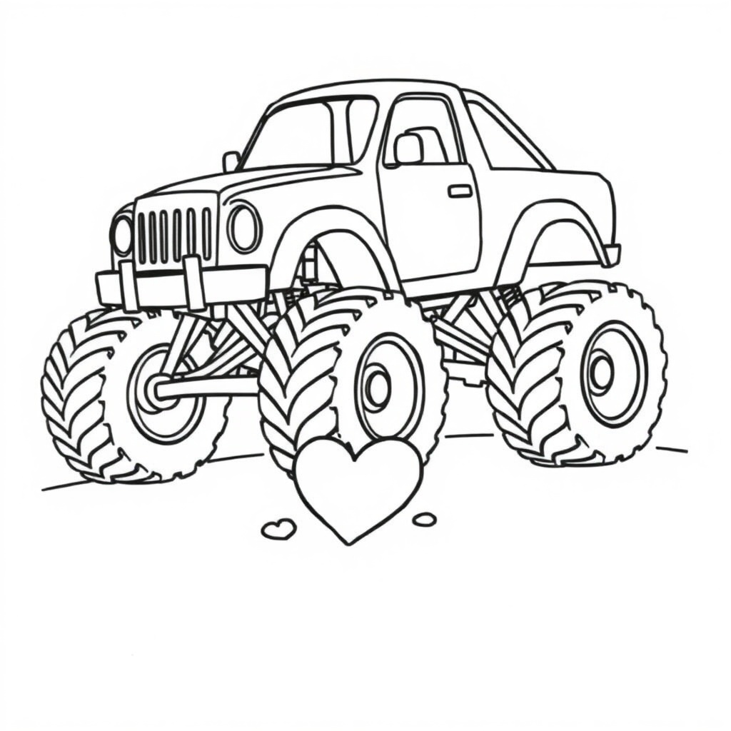 monster truck coloring page 6