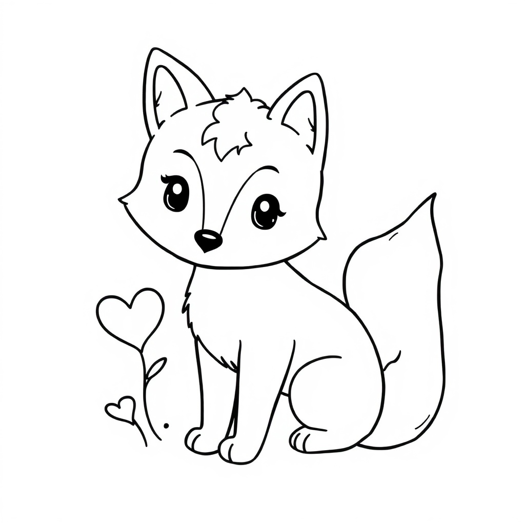 cute fox coloring page 6