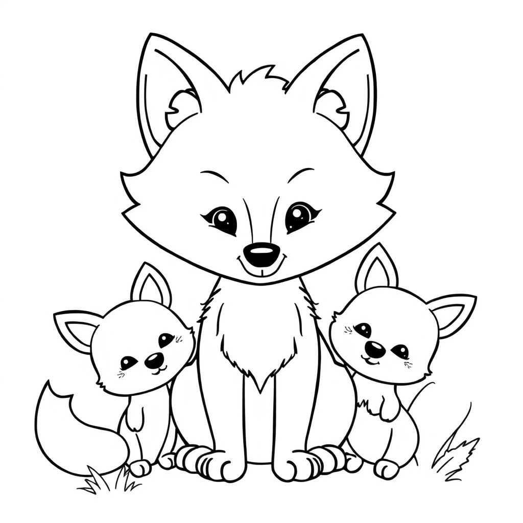 cute fox coloring page 7