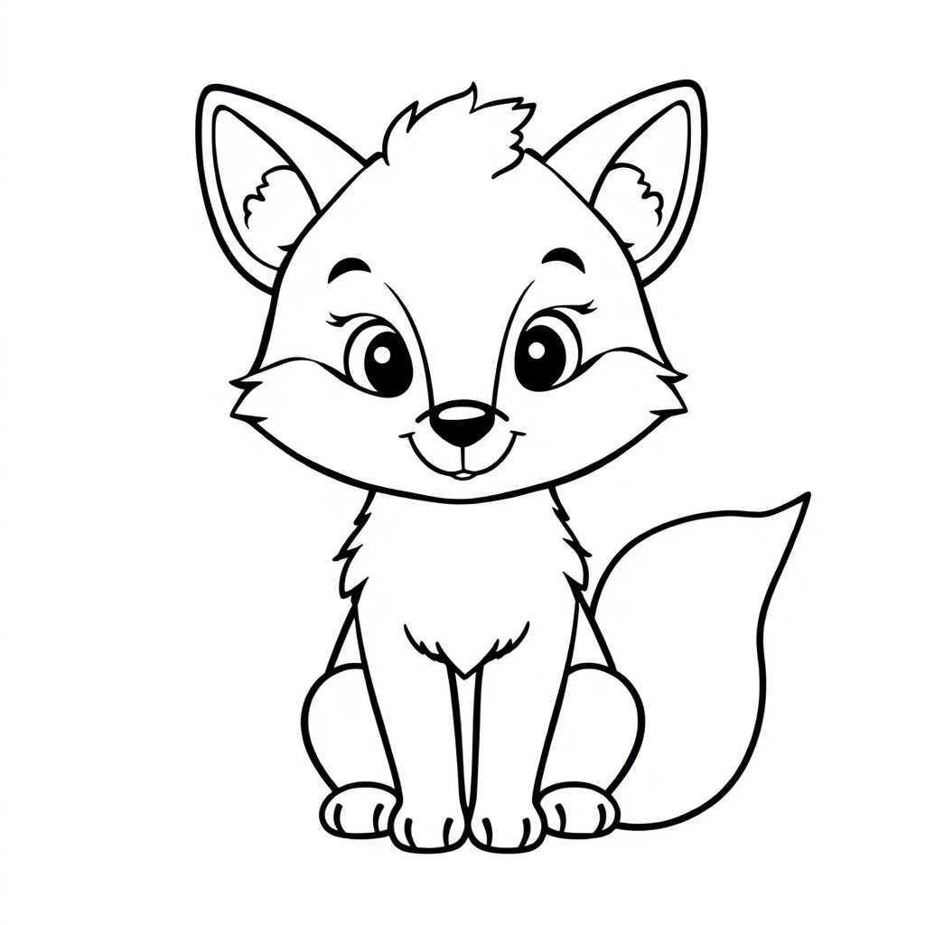 cute fox coloring page 8