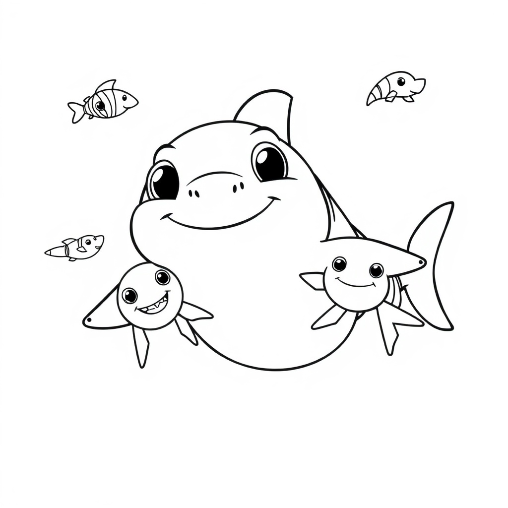 baby shark coloring page 7