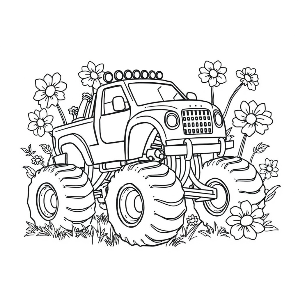 monster truck coloring page 5