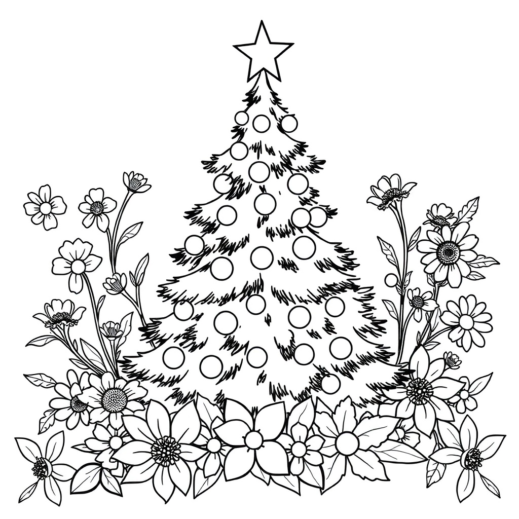 christmas tree coloring page 5